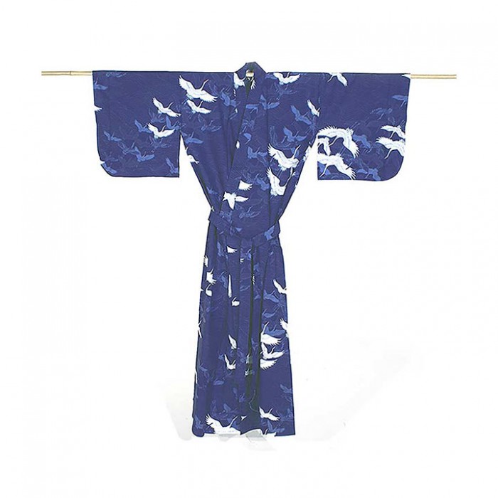 Yukata femme GRUE bleu